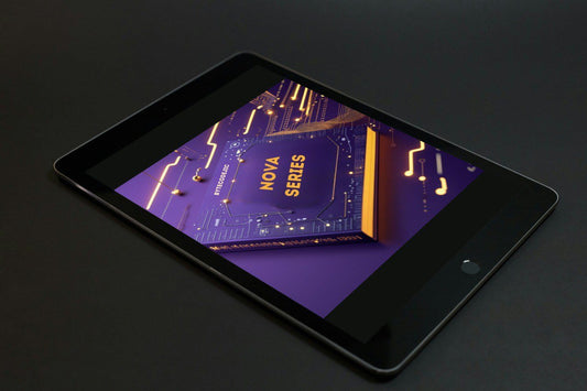 Tablet displaying a Nova Series course on a dark background