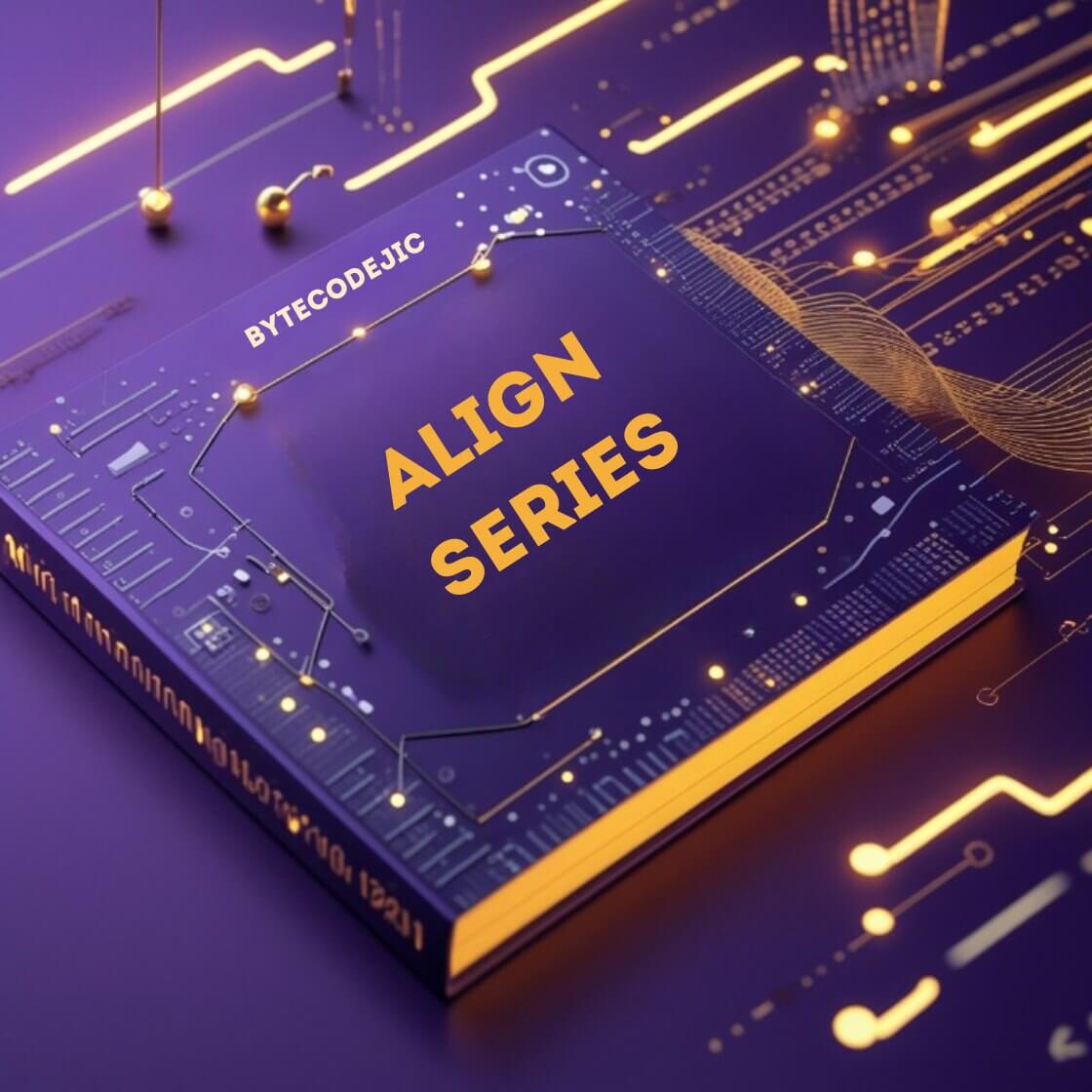 Purple circuit board with 'ALIGN SERIES' text on a matching purple background