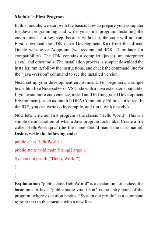 Text document with an introduction to a course on course structure, featuring the Free Pack curriculum.