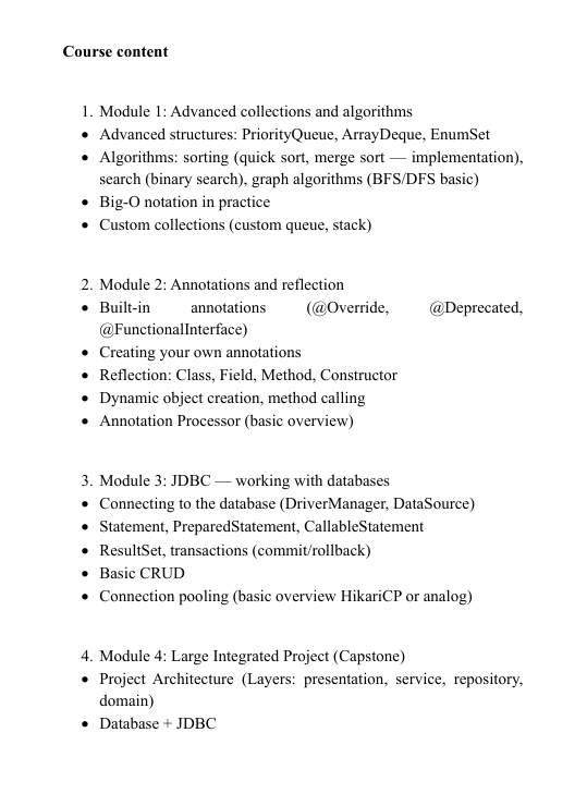 Text document with an introduction to a course on course structure, featuring the Nexus Key curriculum.