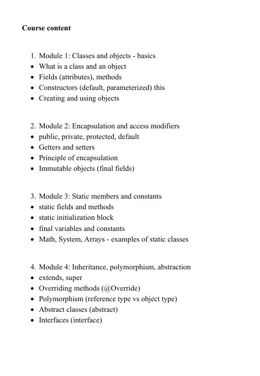 Text document with an introduction to a course on course structure, featuring the Nova Series curriculum.