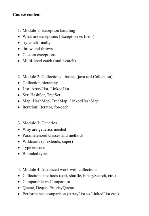 Text document with an introduction to a course on course structure, featuring the Origin Key curriculum.